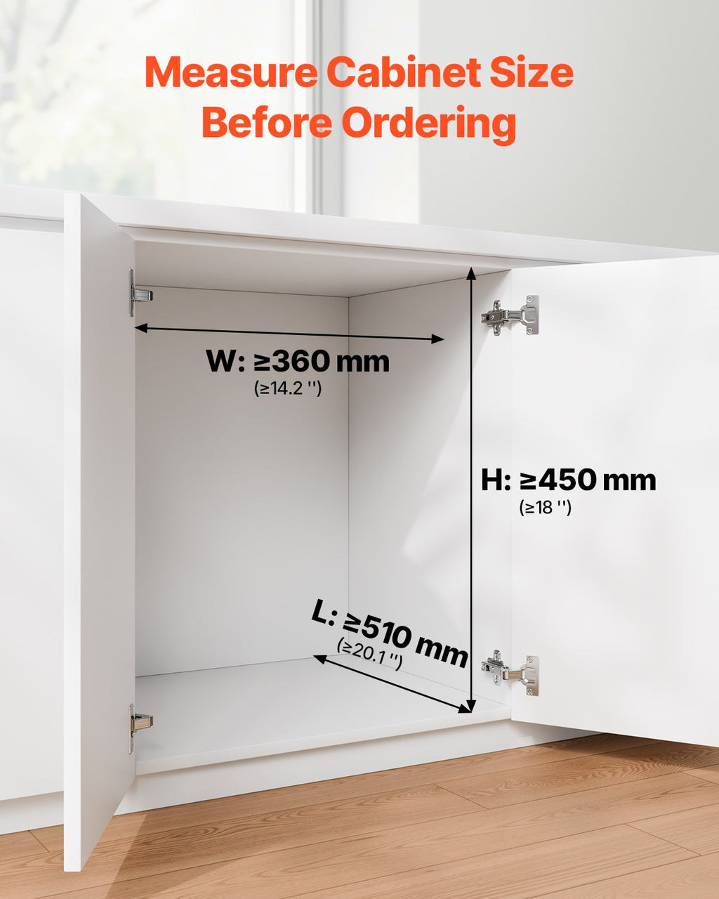 Pullout Trash Can for Kitchen Cabinets, 20Lx2 Double Under Sink