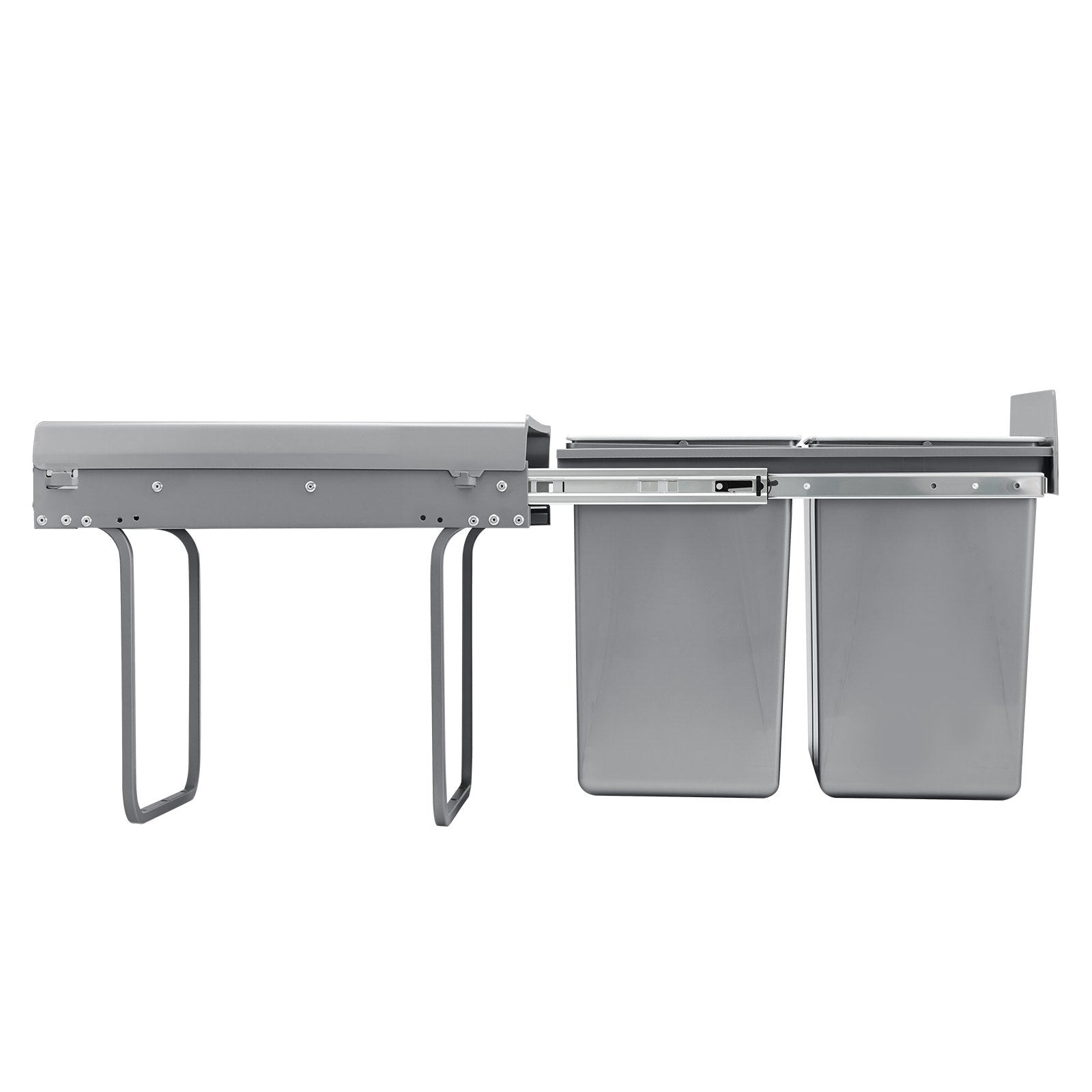 Pullout Trash Can for Kitchen Cabinets, 20Lx2 Double Under Sink