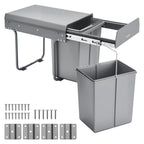 Pullout Trash Can for Kitchen Cabinets, 20Lx2 Double Under Sink