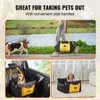 Dog Car Seat, Waterproof Dog Booster Seat for Car with Side Handles
