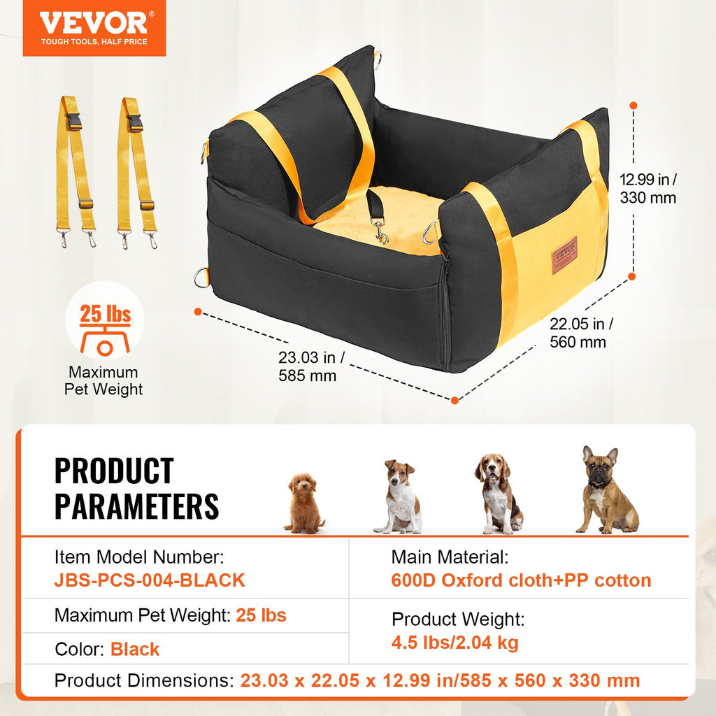 Dog Car Seat, Waterproof Dog Booster Seat for Car with Side Handles