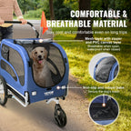 Dog Bike Trailer, Supports up to 100 lbs, 2-in-1 Pet Stroller Cart