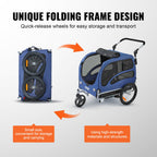 Dog Bike Trailer, Supports up to 100 lbs, 2-in-1 Pet Stroller Cart